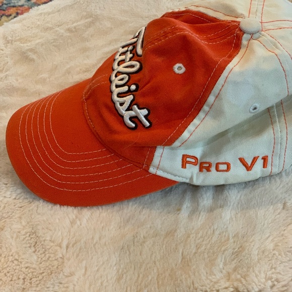 Titleist Orange White Cotton Adjustable Cap - Picture 2 of 6